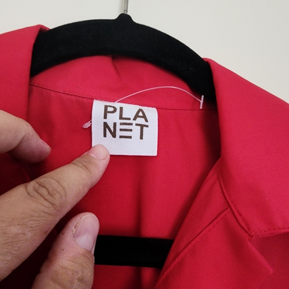 PLANET Signature Lagenlook Cotton Shirt Botton Down Oversized Fit Size One Size - Picture 12 of 12